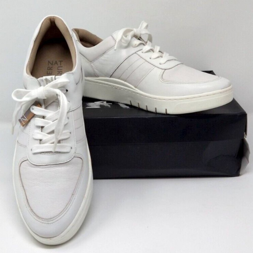 Women's Naturalizer Hadley Genuine Leather Off White Sneakers - Size 11